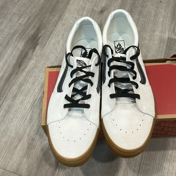 New Men’s sneakers VANS SK8-LOW SHOES - GUM BLANC DE BLANC White/Black Size 13 - Picture 3 of 7